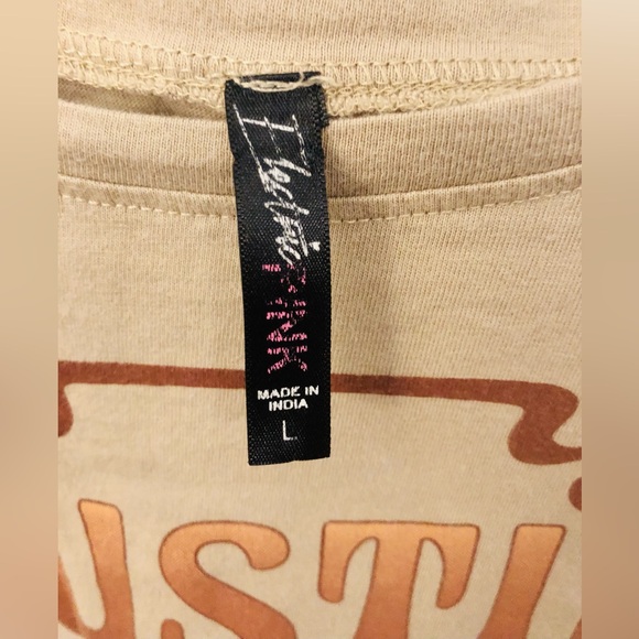 Austin City Limits Graphic Tshirt Cropped ACL Texas Eagle Concert Tan Large - Picture 3 of 4